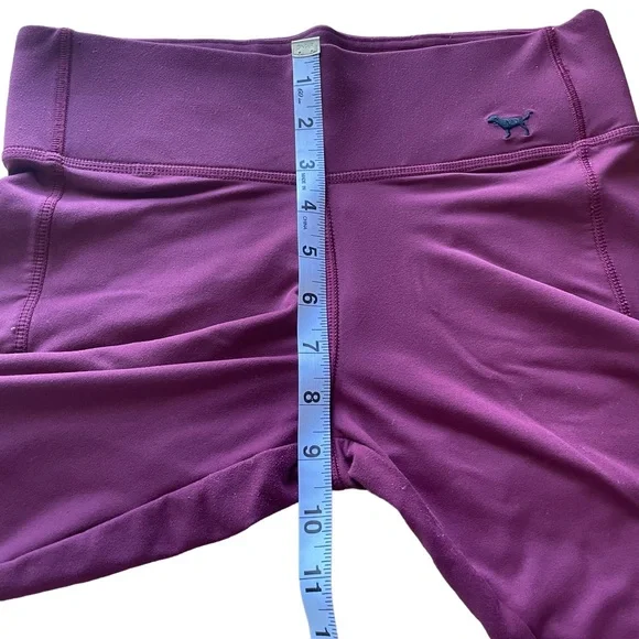 Victoria’s Secret PINK Ultimate Active Workout Leggings Maroon Black Size Small - Picture 6 of 6